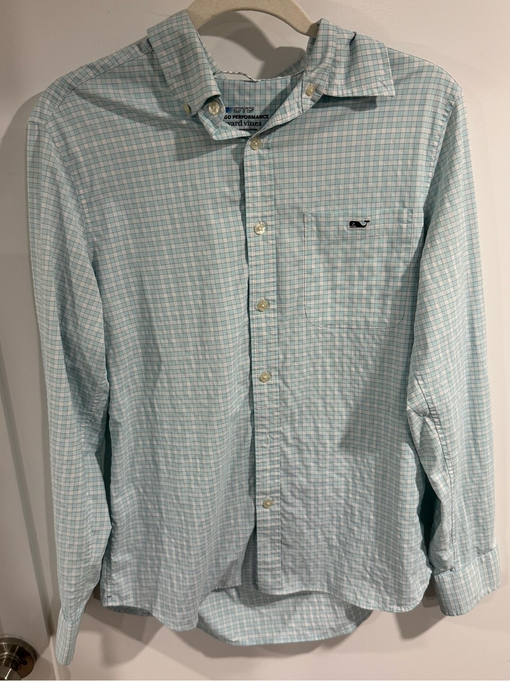 Vineyard Vines Light Blue & White Check Performance Button-Down Shirt